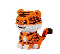 Tiger Mini Building Blocks Set, 2000 PCS DIY Red Panda Bricks Toy Model, MOC Micro Building Model Kit, Construction Toys Gift for Adults and Teens (Orange)