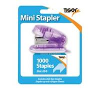 TIGER MINI SMALL STAPLER WITH 1000 STAPLES (PACK OF 6)
