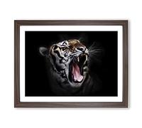 Tiger Modern Framed Print | A3 Walnut Framed Wall Art | Ready to Hang | Modern Animal Picture | Living Room Bedroom Lounge Office