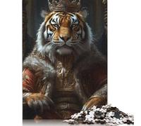 Tiger Monarch of The Wild Puzzle 1000 Teile für Teenager, kreatives Holzpuzzle, Spielzeug, Familienspiel, Schwierigkeitsgrad, Herausforderungspuzzle (75 x 50 cm)