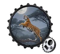 Tiger Moon 2 in 1 Magnetic Bottle Opener and Fridge Magnets for Refrigerator, Kitchen, Bar, Beer Lover Gift, Black Style