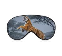 Tiger Moon Eye Mask for Women & Men, Breathable & Adjustable Eye Cover, Ultra Soft Sleep Mask, Lightweight Travel Blindfold for Airplane, Nap, Night Sleeping