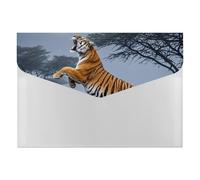 Tiger Moon File Folder, Waterproof Expanding File Folder with 6 Pockets, Durable PP Document Organizer for Office, Home