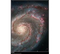 Tiger Moon M51 (HST) - A2 Size - 42 x 59.4 cm - Paper Laminated | Hubble Space Telescope Poster