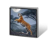Tiger Moon Square Lapel Pins Backpack Pin Cute Brooch Decoration Brooches for Women Men Fashion Button Badges for Hat Backpacks Purses Jackets Shirt Suit