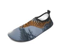 Tiger Moon Water Shoes for Men Women, Lightweight Stretch Swim Shoes with Anti-Slip Rubber Sole, Quick-Dry Aqua Socks for Pool, Beach, Surfing, Style, 4 Women/4 Men