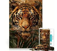 Tiger Mosaic Adults Puzzles 1000 Piece Jigsaws Brain Teaser Home Pastime Image Assembly Memorable Gift 50x75cm