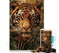 Tiger Mosaic Adults Puzzles 1000 Piece Jigsaws Mind Exercise Toy Relaxed Mind Design Assembly Santa Wish Gift 38x26cm