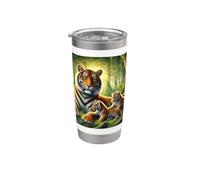 Tiger Mother with Two Cubs, Jungle Cats Stainless Steel Insulated Tumbler
