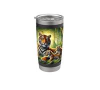 Tiger Mother with Two Cubs, Jungle Cats Stainless Steel Insulated Tumbler