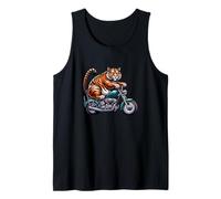 Tiger Motorcycle Rider On The Open Road Tank Top