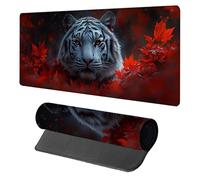 Tiger Mouse Mat, Mouse Pad 1200x600x3mm, Desk Mat Large, XXL Gaming Mousepad, Desk Accessories Keyboard Pad, Office Accessories Gaming Mousemat, for Computers Laptop Office Large Mousemat, Red Q-4320