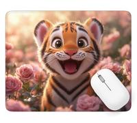 Tiger Mouse Mat, Small Mouse Pad 200 x 150 x 3 mm with Anti-Slip Base, A-2