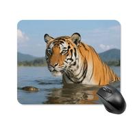 Tiger Mouse Pad Square Laptop Mouse Mat Cute Computer Mousepad Keyboard Pad Non-Slip Desk Pads for Gaming Office Work Home 20 * 25cm