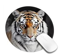 Tiger Mouse Pad Waterproof Gaming Mousepad with Non-Slip Rubber Base Round Computer Mouse Mat for Office Latop Mousepads Washable Cloth Desk Pad 8 x 8 in