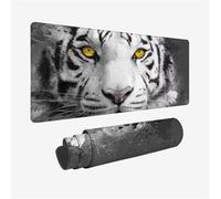 Tiger Mouse Pat 800x400x3mm Large Gaming Mouse Mat White XXL Mouse Pad with Non-Slip Base, Extended Large Size Mouse Pads, Keyboard Desk Pad with Water Resist Surface for Desk Keyboard Decor, Gifts