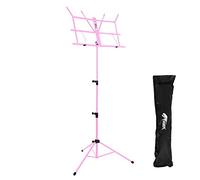 Tiger MUS56-PK Easy Folding and Portable Sheet Music Stand with Bag Included - Pink