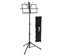 TIGER MUS56-PRO Easy-Folding Metal Sheet Music Stand - Professional Sturdy Portable Stand with Carry Bag - Black