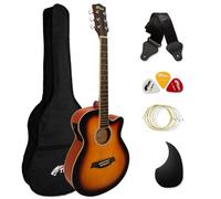 TIGER ACG4-SB Full Size Electro Acoustic Guitar for Beginners with Built-in 3-Band EQ - Package includes Gig-bag, Strap and Spare Strings - Sunburst - Now with Six Months FREE lessons