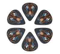 Tiger Nature Animal Tropical Jungle Landscape Guitar Picks 6 Pack Thin Medium Heavy Thickness Guitars Pick For Acoustic Electric Guitar Ukulele Bass 0.96mm