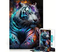 Tiger Neon 1000 Piece Jigsaw Puzzles for Adults Teenagers Thought Toy Leisure Time Accurate Edge Wall Art Decor 38x26cm