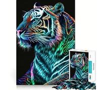 Tiger Neon 1000 Pieces Jigsaw Puzzles for Teenagers Boost Memory Stress Release Premium Cut Cherished Gift 38x52cm