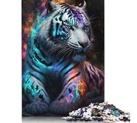 Tiger Neon Jigsaw Puzzles Puzzle for Adults Kids. 1000 Pieces Impossible Challenge Toy Educational Game Home Decoration for Adults& Kids Age 14 Years Up 1000pcs (40x28cm)