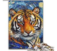 Tiger Night Sky Puzzles 1000 Pieces for Teenagers, Challenging Game Toys Every Piece Is Unique - Challenging Family Fun Game (50x75cm)
