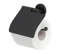 Tiger Noon Toilet Roll Holder with Cover, Black, 13.2 x 13.5 x 4.1 cm