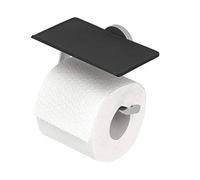 Tiger Noon Toilet Roll Holder with Shelf, Chrome, BxHxT: 15 x 8,5 x 9,5 cm