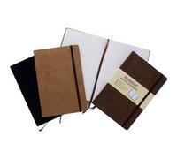A5 Suede Effect Notables Plain Notebook Sketchbook Jot Pad Dark Brown