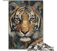 Tiger Oil Painting Puzzles for Adults Teens 1000 Pieces, Help The Brain Exercise Addictive Toys to Cultivate Patience Unique Challenge Game (26x38cm)