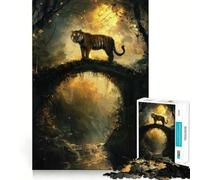 Tiger on A Bridge 1000 Piece Jigsaw Puzzle for Adults Think Smart Toy Indoor Fun Smooth Cut Santa Wish Pick 38x26cm