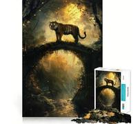 Tiger on A Bridge Jigsaw 1000 Pieces for Teenagers Mind Exercise Toy Relaxing Fun Design Assembly Perfect Present 38x52cm
