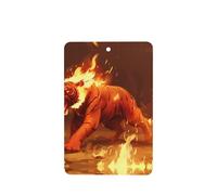 Tiger On Fire Pattern Car Air Fresheners 6 Pcs Rectangle Hanging Aromatherapy Tablets Scented Fresheners For Bedroom Bathroom