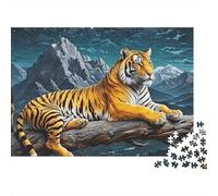 Tiger on Rock MoonlitJigsaw Puzzle Animal Kids Educational Learning Toy Fun Game Boys Girls Gift 1000 Pieces 52x38cm/1000pcs
