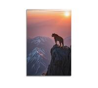 Tiger on Summit Wall Art, Wildlife Print, Inspirational Poster, Majestic Canvas Picture Artistic Wall Mural Modern Hanging Decor Poster20x30inch(50x75cm)