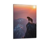 Tiger on Summit Wall Art, Wildlife Print, Inspirational Poster, Majestic Canvas Picture Artistic Wall Mural Modern Hanging Decor Poster16x24inch(40x60cm)