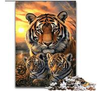 Tiger on The Grassland 1000 Pieces Jigsaw Puzzle For Adults Teens, Interesting Stress Reduction Parent-child Interaction (26x38cm)
