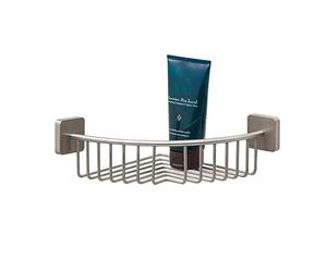 Tiger Onu Corner Shower Basket, Stainless Steel Brushed, 21.8 x 8.4 x 21.8 cm