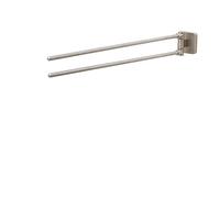 Tiger Onu Towel Rail with 2 Arms, Stainless Steel Brushed, 4.8 x 5.4 x 44.3 cm