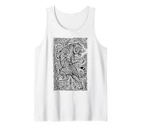 Tiger Ornaments Black White Pattern Tank Top