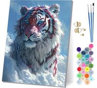 Tiger Paint by Numbers for Adults, Animal Paint by Numbers Canvas, DIY Color Oil Painting with Acrylic and Brushes, Hobbies for Adults Women, Painting for Room Decor, Gifts for Women 24x32 in 3-1128