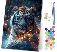 Tiger Paint by Numbers for Adults, Animal Paint by Numbers Kits On Canvas, Easy DIY Color Oil Painting Acrylic Paints with Brushes, Hobbies for Adults Women, Home Wall Decor Gifts 40x54 inch P-6906