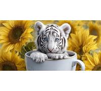 Tiger Paint by Numbers for Adults Flower Painting by Numbers for Children Beginners, DIY Art Craft Paint Hobbies for Adults Women, Home Wall Room Decor, Gifts for Women, 60x120cm Without Frame,-fu20u