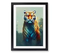 Tiger Painted Vol.1 Framed Print | A2 Black Framed Wall Art | Ready to Hang | Modern Animal Picture | Living Room Bedroom Lounge Office