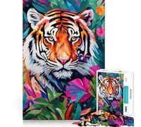 Tiger Painting Colorful Hard Jigsaw Puzzle for Adults 1000 Pieces Smart Toy Casual Fun Accurate Cut Artistic Gift 50x75cm