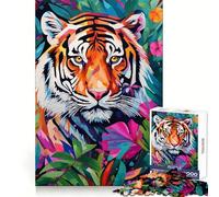 Tiger Painting Colorful Jigsaw Puzzles 1000 Pieces for Adults Boost Recall Relax Mind Accurate Edge Santa Wish List 38x26cm
