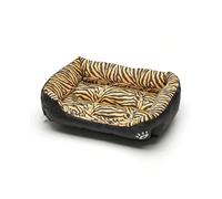 (tiger pattern, 2XL) Large Dog Bed Square Plush Cat Nest Kennel All Season Washable Dog Sofa Waterproof Mattress Cat Bed for Medium Dogs Accessories