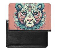 Tiger Pattern Passport Holder Cover Secure Travel Wallet PU Leather Credit Cards Passport Organizer Bag for Women Men, white, One Size, Modern